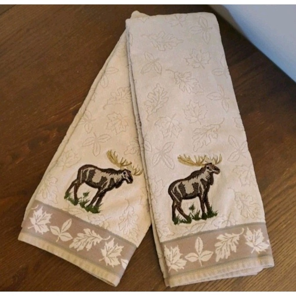 Lot Of 3 Saint Nicholas Towels MOOSE FOR ALL SEASONS Made in Turkey Cabin Decor